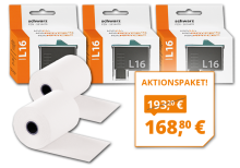 Aktionspaket bestehend aus: Thermobonrollen ohne Apotheke A + Tintenpatronen L16