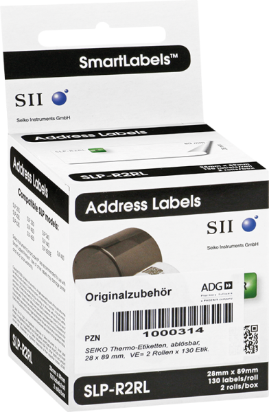 Thermo-Etiketten 28 x 89 mm, ablösbar SLP-R2RL