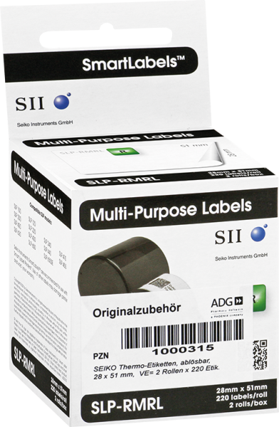 Thermo-Etiketten 28 x 51 mm, ablösbar SLP-RMRL
